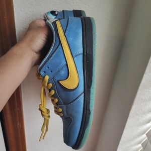 Nike Blue and Yellow Sneakers Classic Dunk Design